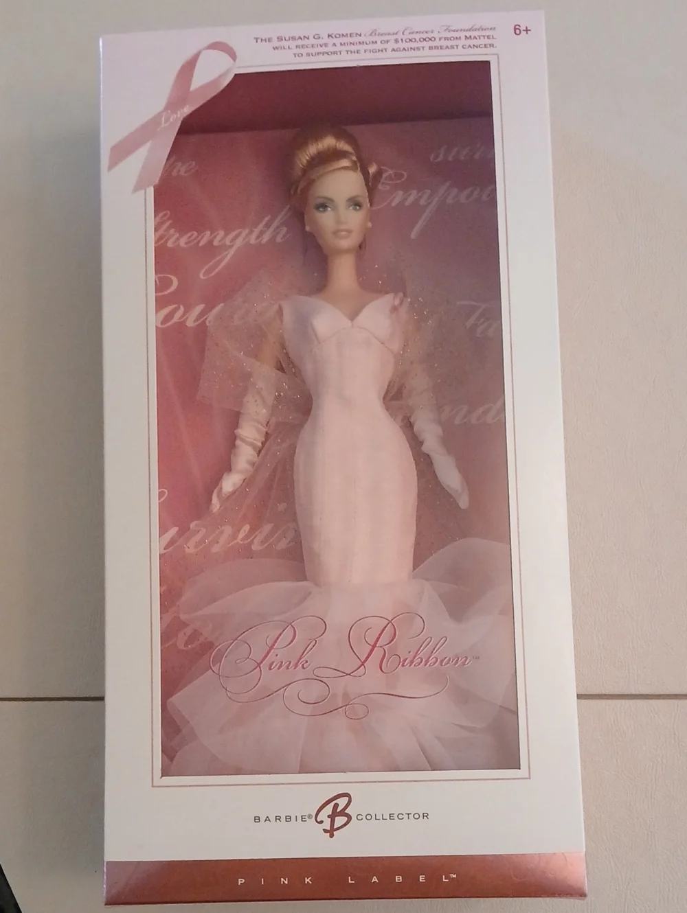 Barbie Pink Ribbon Doll - Light Pink Gown